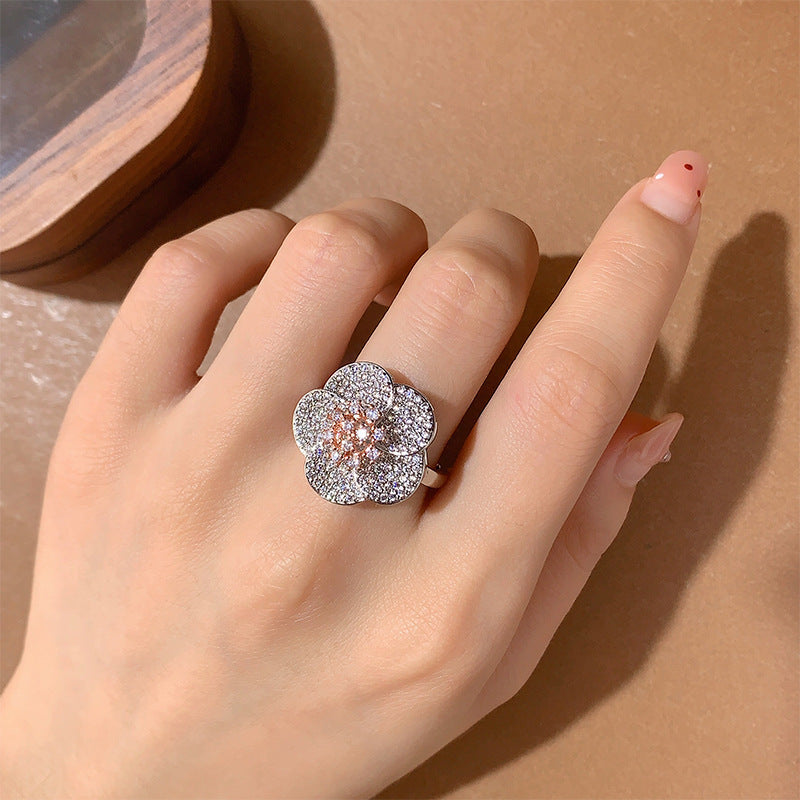 Zircon Shining Flowers Set Rings Simple - Norellé