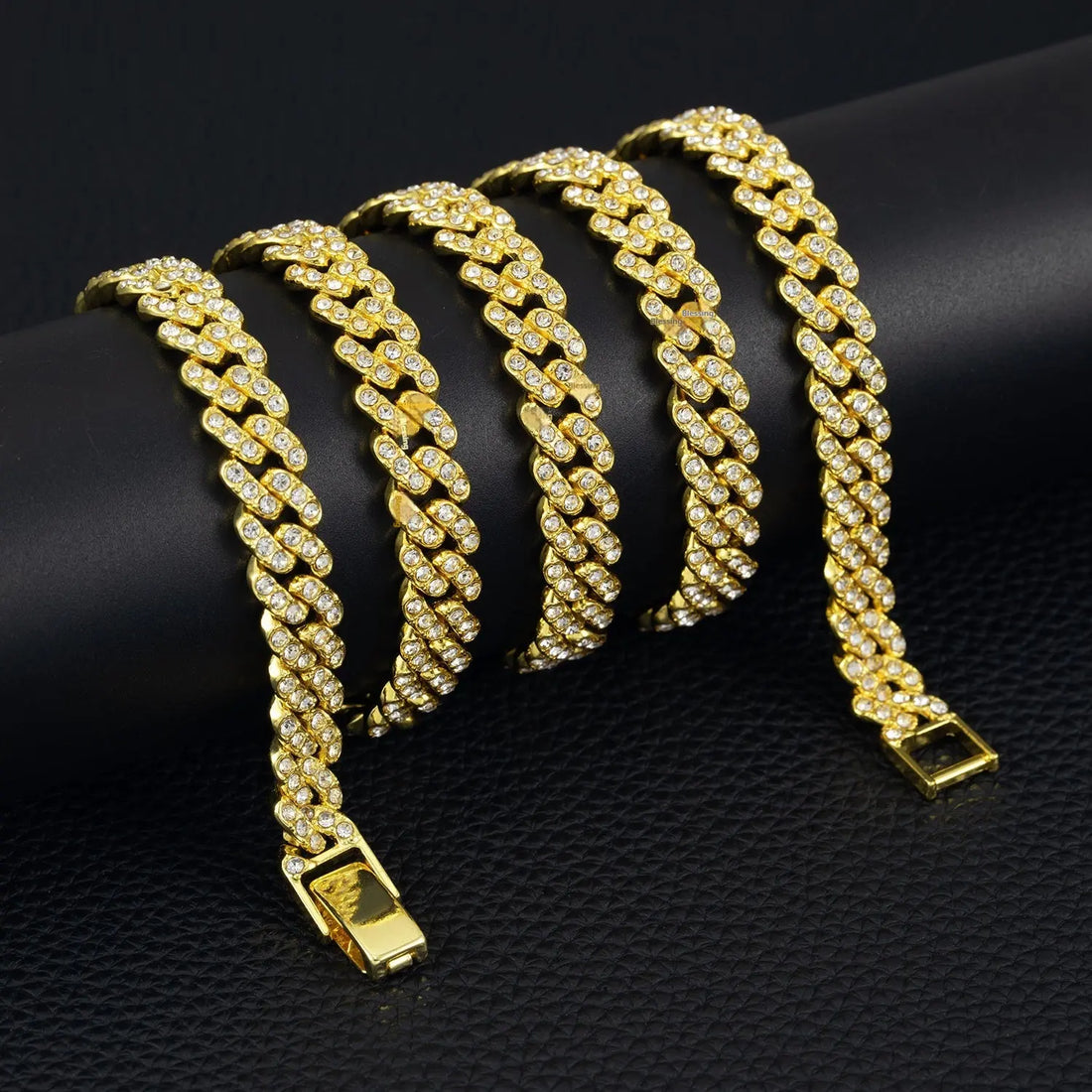 9mm Cuban Link Chain Alloy Single Row Drill Men's Necklace - Norellé