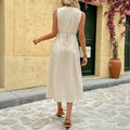 Sleeveless Round Neck Solid Color Elegant Advanced Simple Dress - Norellé