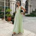 Halter Lace-up Backless Long Dress - Norellé
