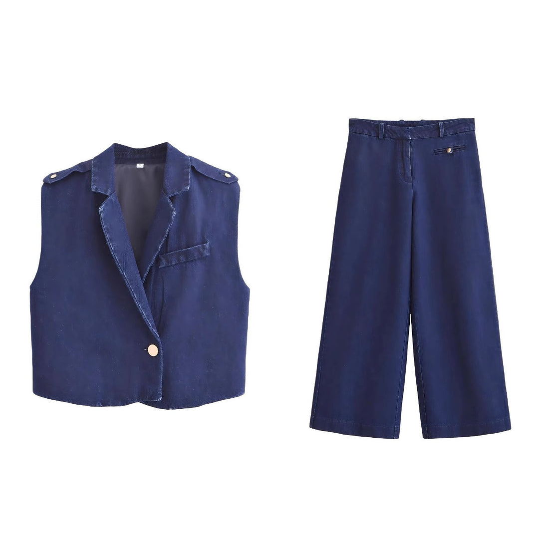 Women's Clothing Denim Suit Vest Jacket Pants Suit - Norellé
