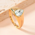 Colorful Rhinestone Rings Fashion Personality Teardrop-shaped Ring For Women Jewelry - Norellé