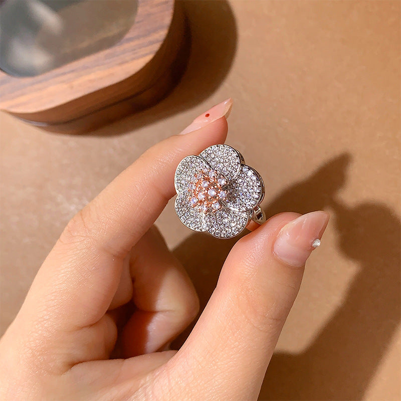 Zircon Shining Flowers Set Rings Simple - Norellé
