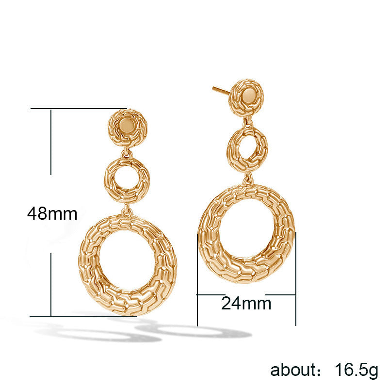 Luxury Gold-plated Earrings Women's Exaggerated Long - Norellé