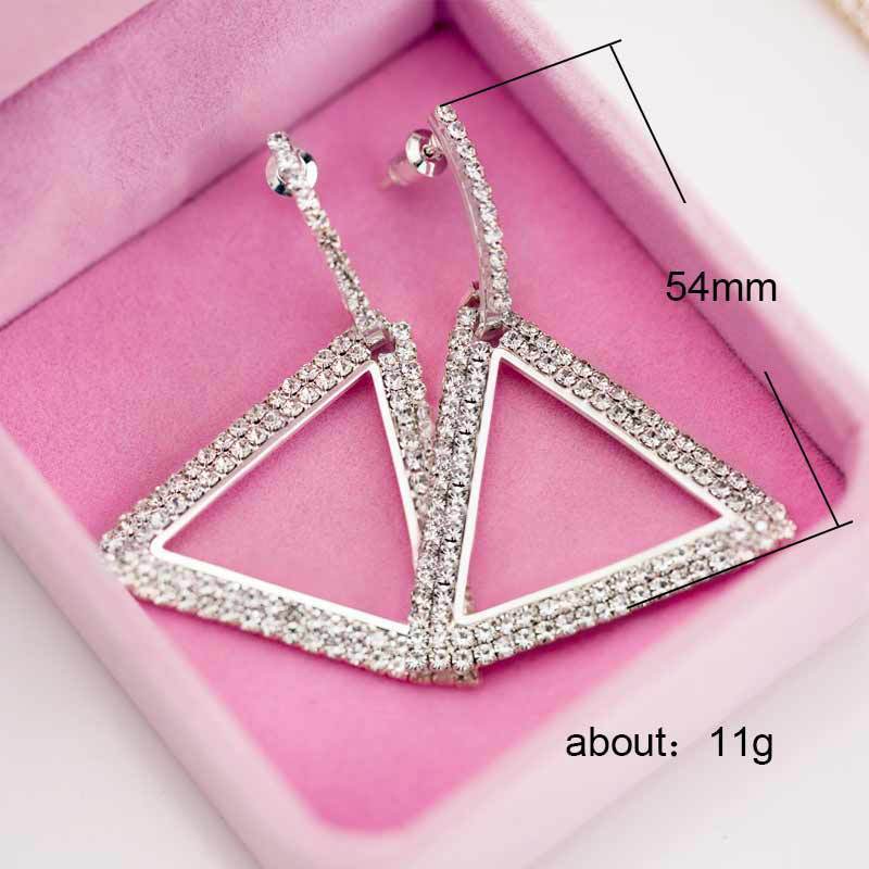 Exaggerated Geometry Triangle Copper Earrings For Women - Norellé