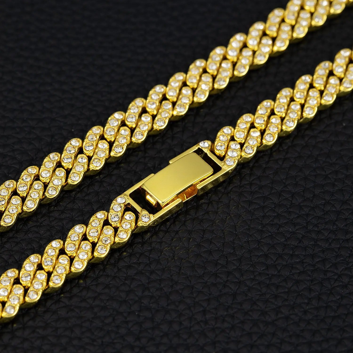 9mm Cuban Link Chain Alloy Single Row Drill Men's Necklace - Norellé