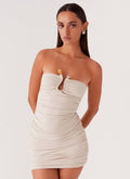 Slim-fit Pleated Solid Color Sheath Jumpsuit Skirt - Norellé