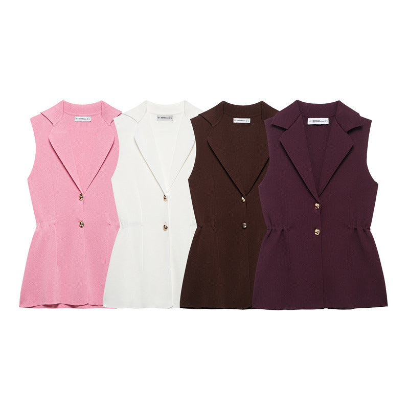 French Design Knitted Vest V-neck - Norellé