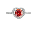 925 Sterling Silver Moissanite Ring Heart-shaped Hollow Couple Couple Rings - Norellé