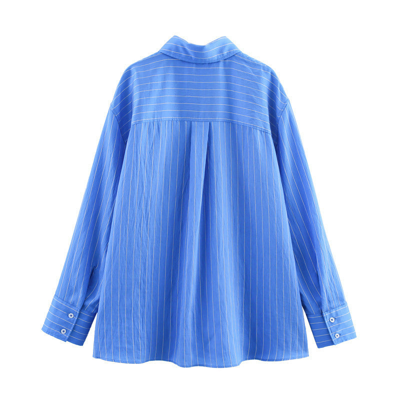 Loose Striped Shirt Pants Suit - Norellé