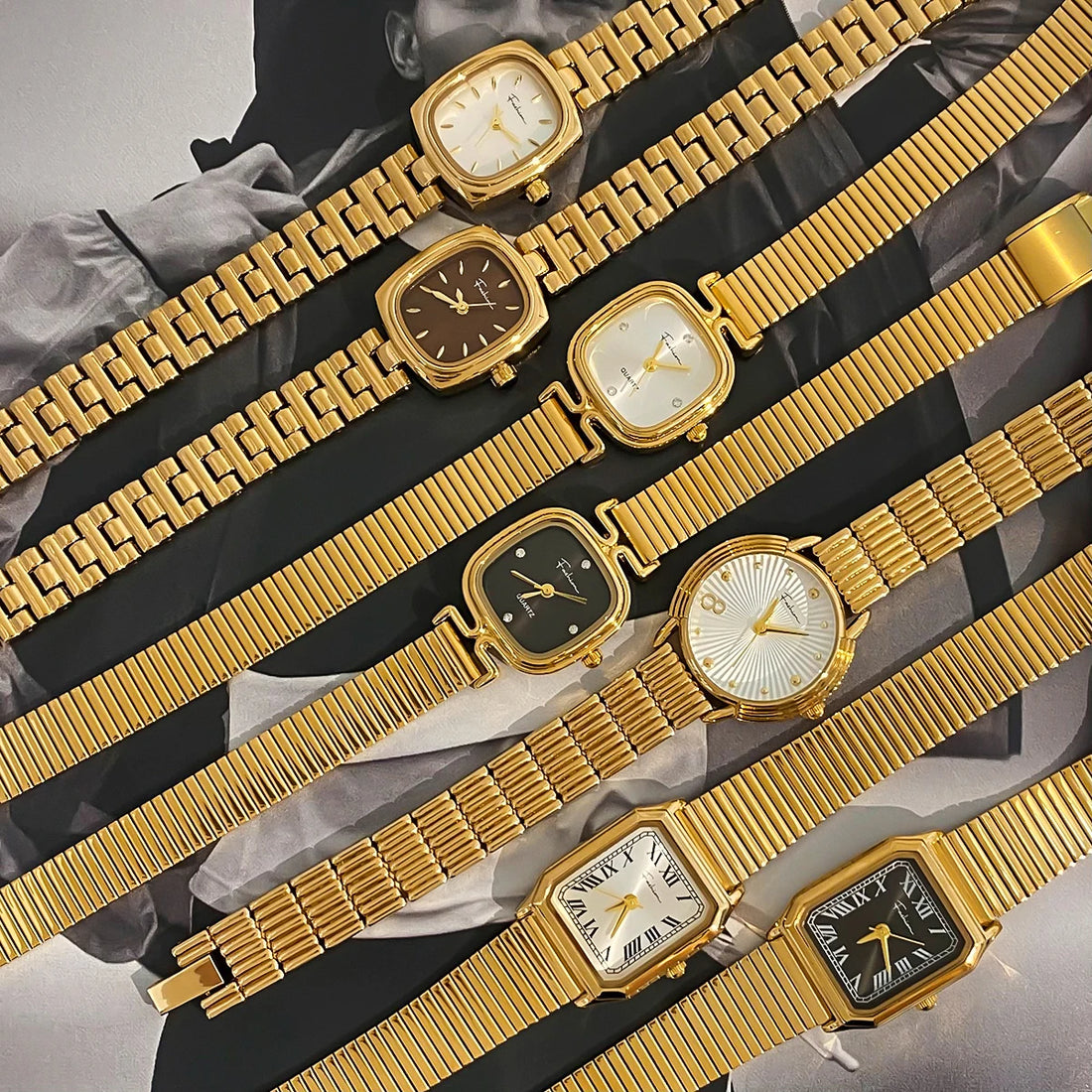Gold Color Plated Stainless Steel Quartz Mechanism Watch