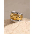 Stainless Steel Layered Metal Texture Ring
