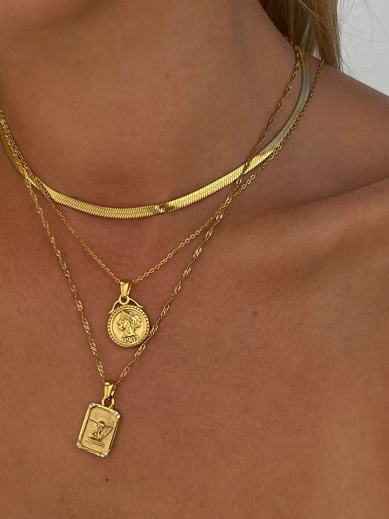 Stainless Steel Angel Pendant Necklace