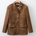 Women Fashion Suede Basic Jacket Basic - Norellé