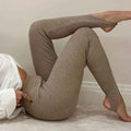 Ribbed Knitt Skinny Stretch Leggings Women