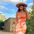 Tie Dye Beach Dress Slit Backless Sleeveless Maxi Dress - Norellé