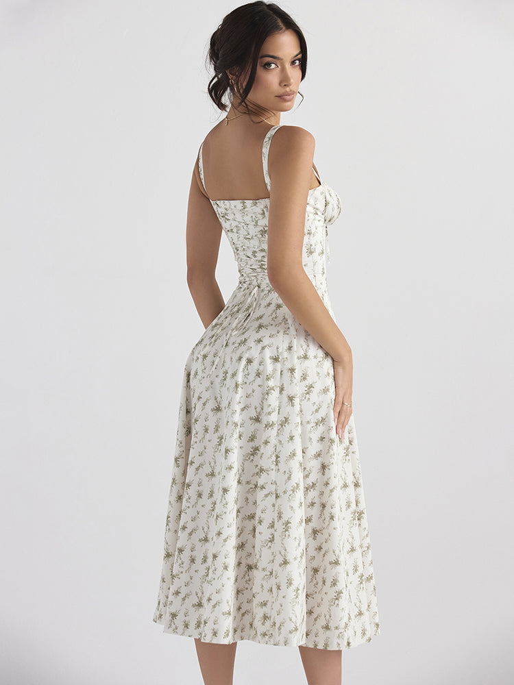 High Quality Women's Summer Sundress Floral Print Dresses Elegant Midi - Norellé
