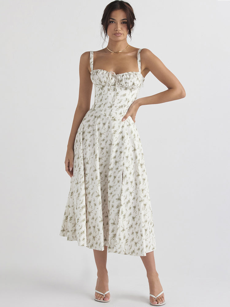 High Quality Women's Summer Sundress Floral Print Dresses Elegant Midi - Norellé