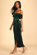 Women's Personalized Velvet Off-shoulder Dress - Norellé