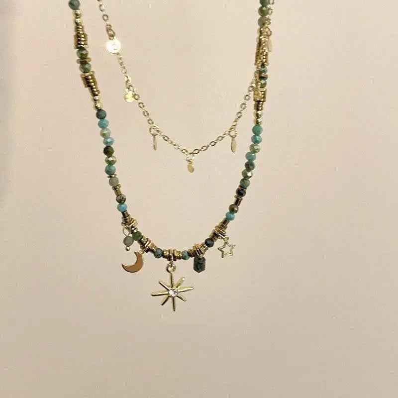 All-matching New Beaded Clavicle Women's Twin Necklace Sweater Chain - Norellé