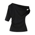 Women's Fashion Shoulder-baring Asymmetric Top - Norellé