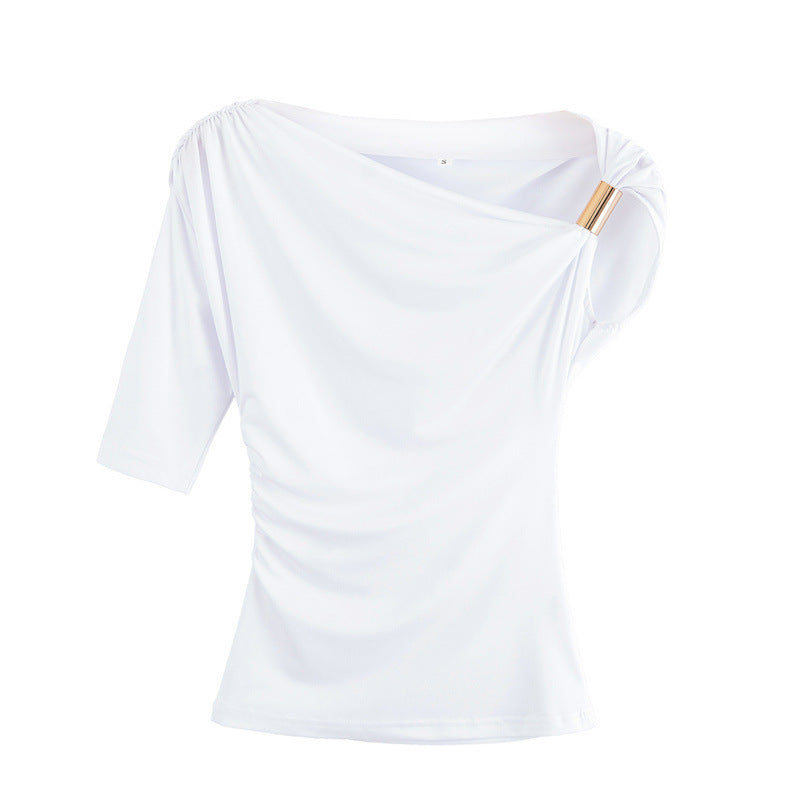 Women's Fashion Shoulder-baring Asymmetric Top - Norellé