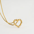 18K Gold Stainless Steel Micro Inlaid Zircon Love Twist Necklace - Norellé