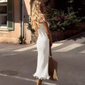 Solid Color Tube Top Big Wave Dress Women - Norellé