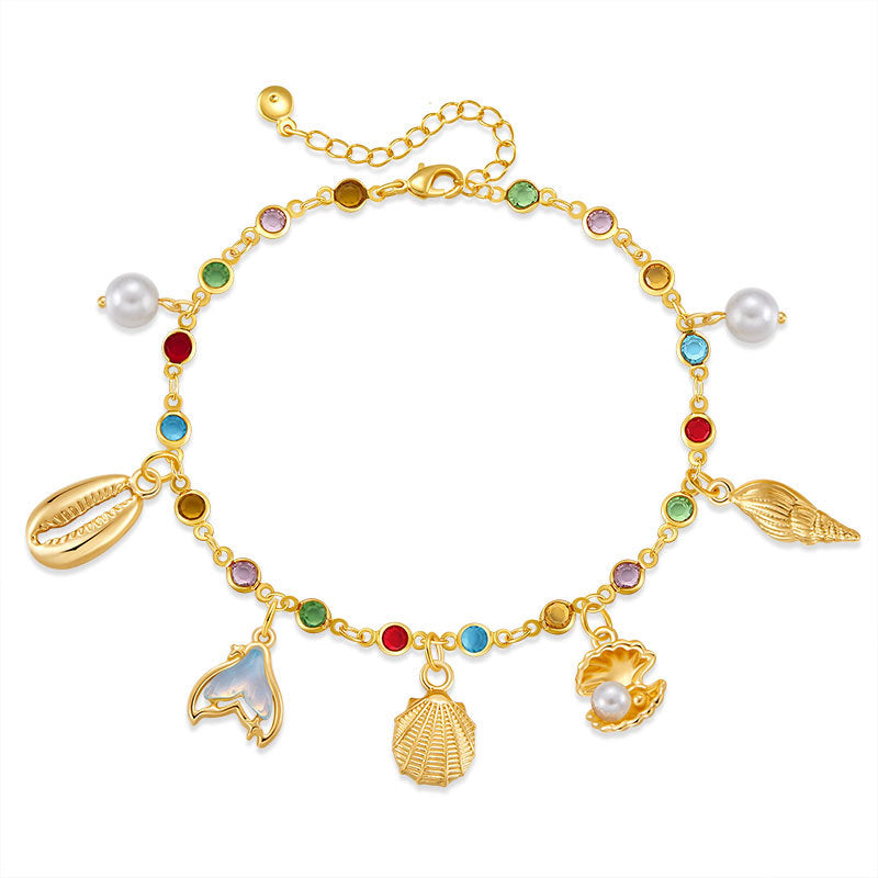 Bohemian Anklet Copper Plating 18K Real Gold Chain - Norellé