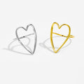 925 Sterling Silver Korean Ins High Sense Love Heart-shaped Ring Women - Norellé