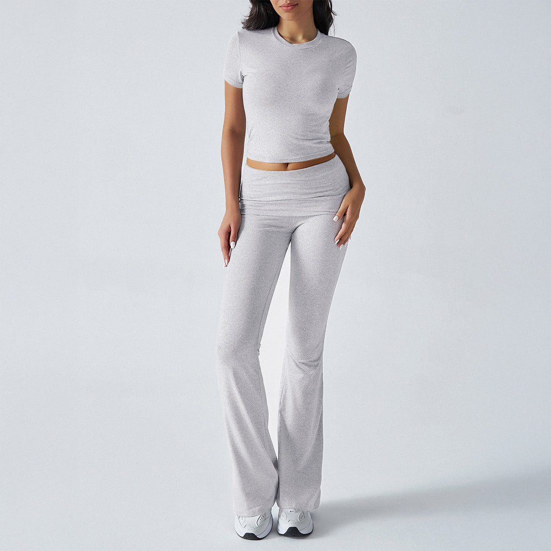 Casual Solid Color Slim Fit Short Sleeve Trousers Suit - Norellé