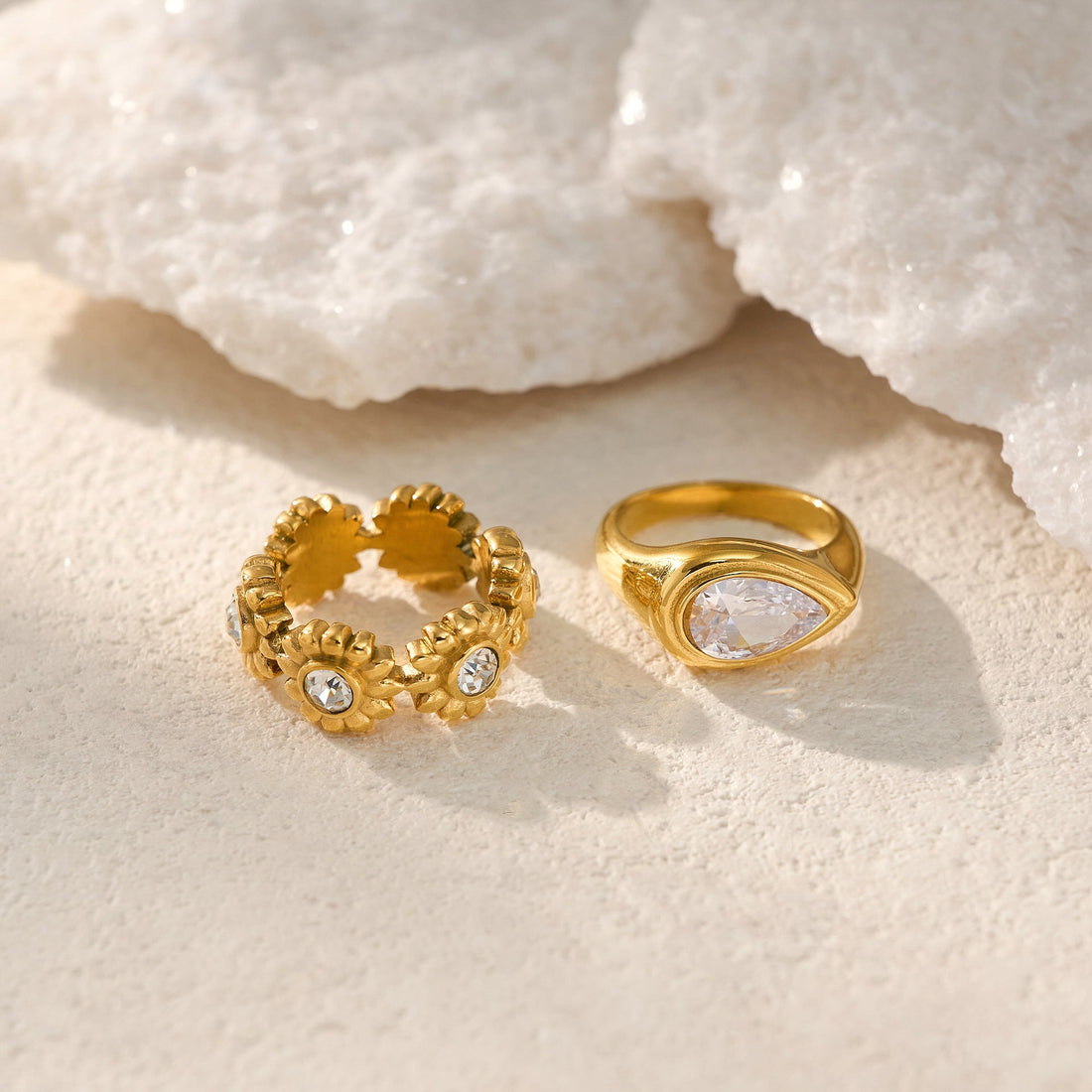 18K Real Gold Plated Sweet  Flower Ring - Norellé