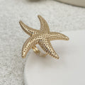 Ocean Style Hollow Flower Ring Feather Knuckle Ring - Norellé