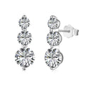 S925 Sterling Silver Round Zircon Ring Necklace And Earring Suit - Norellé