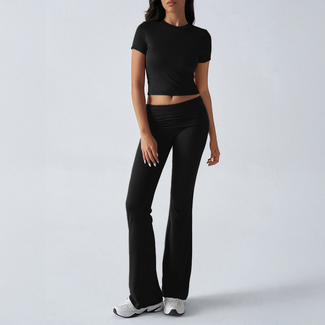 Casual Solid Color Slim Fit Short Sleeve Trousers Suit - Norellé