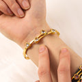 Personalized Love Design Colorful Crystals Inlaid Titanium Steel Bracelet Plated - Norellé