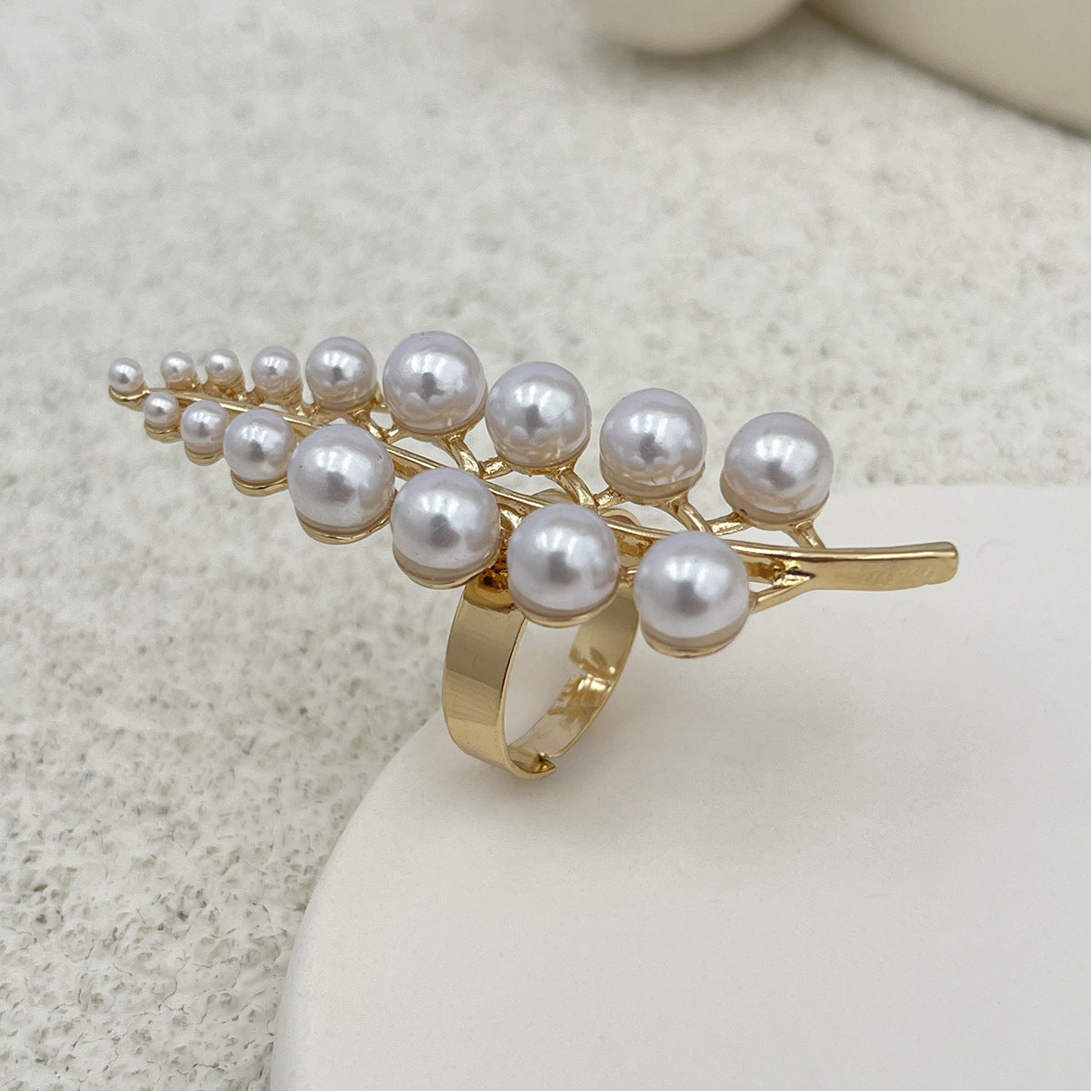 Ocean Style Hollow Flower Ring Feather Knuckle Ring - Norellé