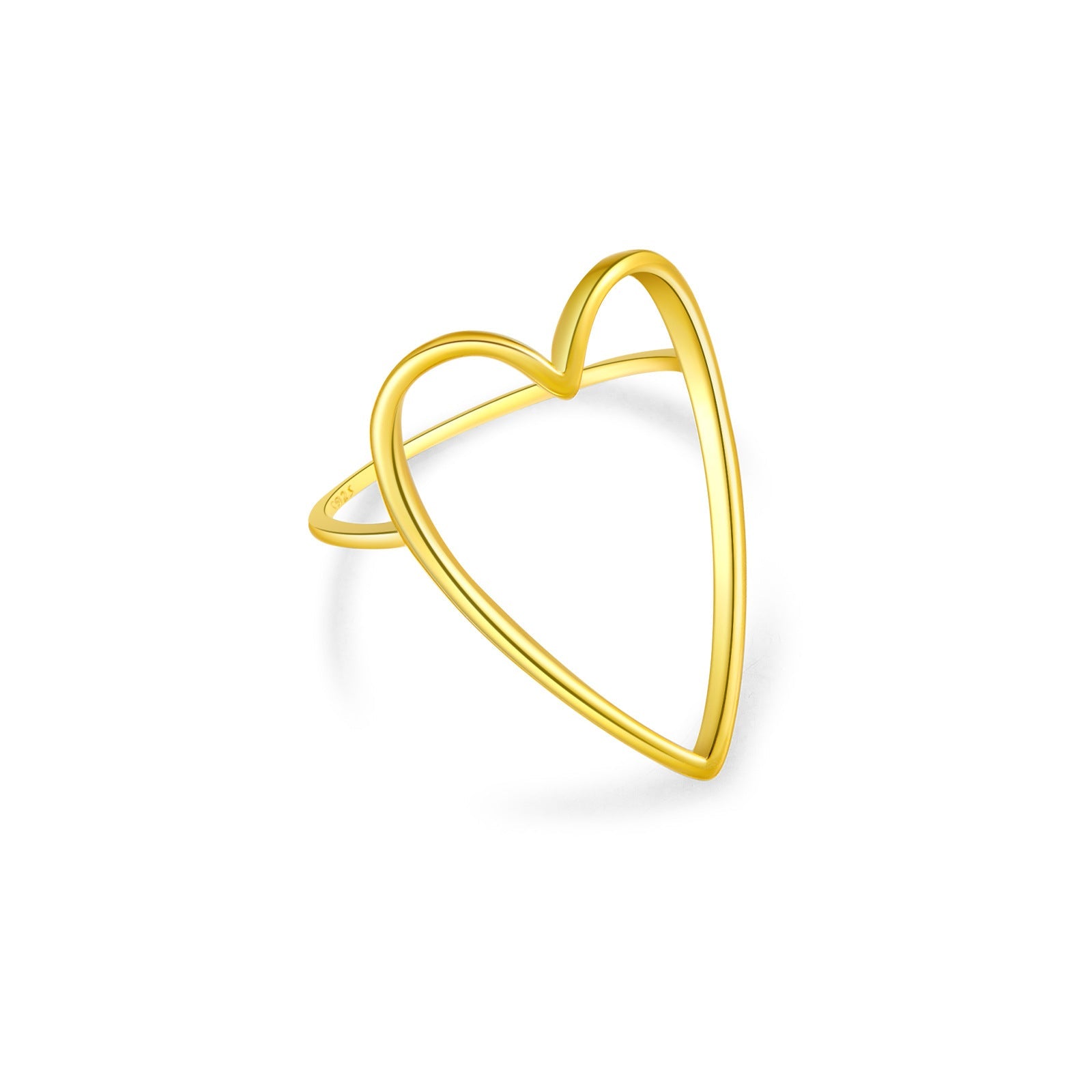 925 Sterling Silver Korean Ins High Sense Love Heart-shaped Ring Women - Norellé