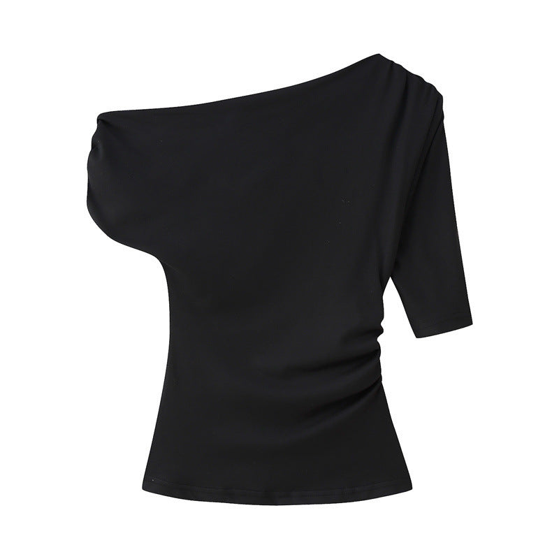 Women's Fashion Shoulder-baring Asymmetric Top - Norellé