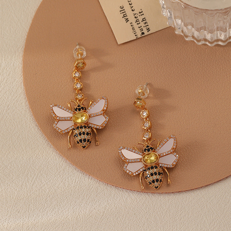 Women's Zircon Vintage Bee Earrings - Norellé