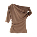 Women's Fashion Shoulder-baring Asymmetric Top - Norellé
