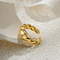 18K Gold Retro Simple Hollow Croissant Ring - Norellé