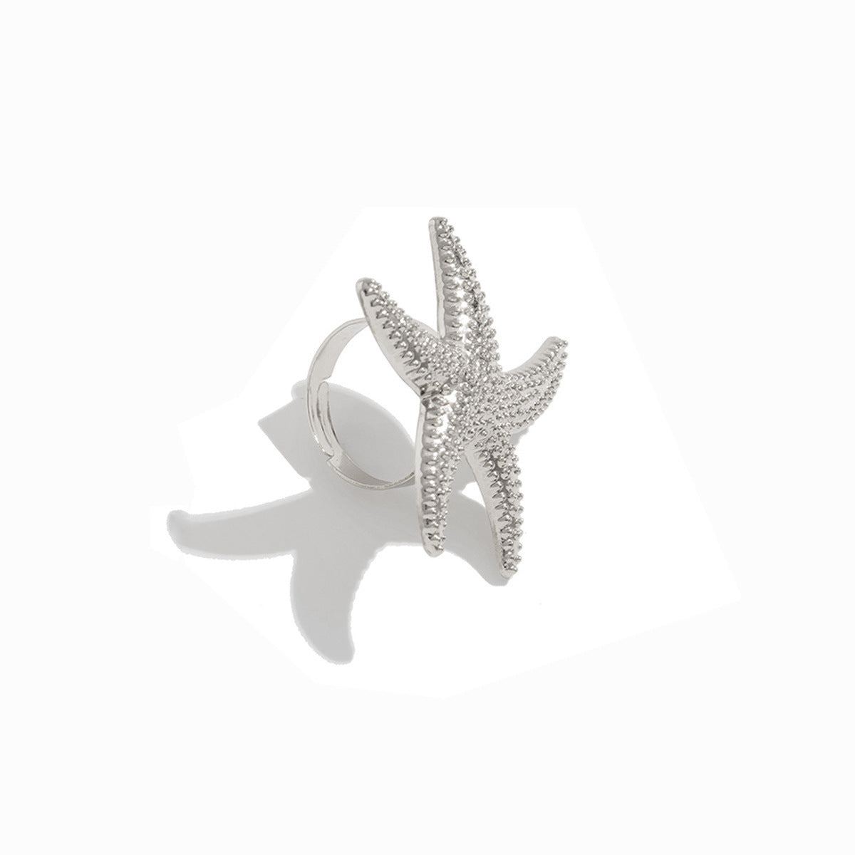 Ocean Style Hollow Flower Ring Feather Knuckle Ring - Norellé