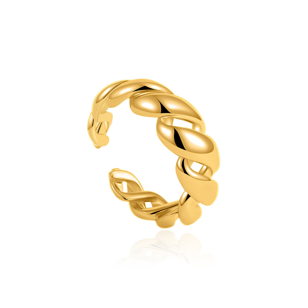 18K Gold Retro Simple Hollow Croissant Ring - Norellé
