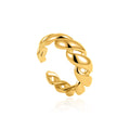 18K Gold Retro Simple Hollow Croissant Ring - Norellé