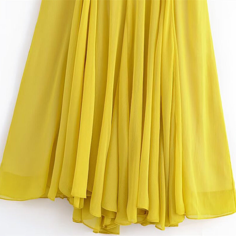 Temperament Fashion Wide Strap Midi Skirt Dress - Norellé