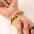 Personalized Love Design Colorful Crystals Inlaid Titanium Steel Bracelet Plated - Norellé