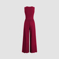 Women's Solid Color Loose Sleeveless Knitted Jumpsuit - Norellé