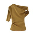 Women's Fashion Shoulder-baring Asymmetric Top - Norellé