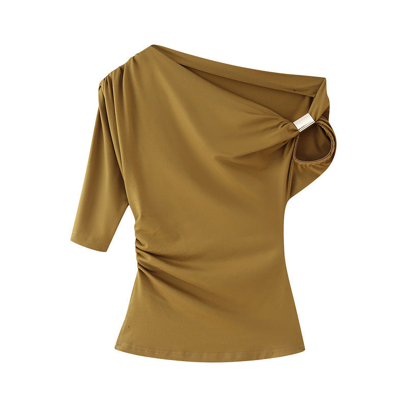 Women's Fashion Shoulder-baring Asymmetric Top - Norellé